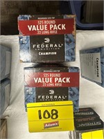 (2) BOXES OF FEDERAL AMMUNITION 525 ROUND .22