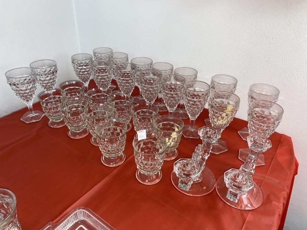 LARGE LOT OF EARLY AMERICAN FOSTORIA  GLASS