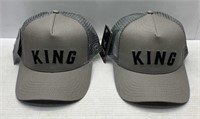 Lot of 2 Men's King Snapback Hats - NEW $90