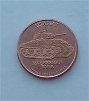 M-4 Sherman Tank Copper 1 Oz Bullion Coin