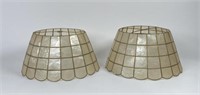 PAIR ABALONE SHELL LAMP SHADES