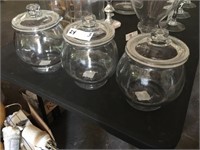 (3) Glass Covered Jars
