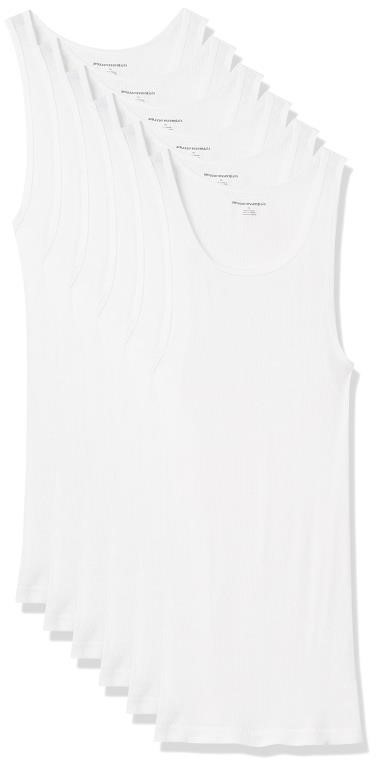 Essentials Men's Tank Undershirts, Pack of 6, Whi