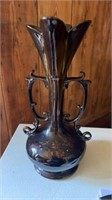 Antique ornate vase, florals imbedded, Rookwood?