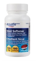 Equate Stool Softener 100 mg, 100 caps expires