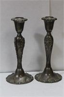 A Pir of Godinger Ornate Silverplated Candlesticks