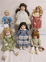 BOX 6 MODERN PORCELAIN DOLLS: