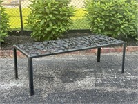 Black Wrought Iron Foliate Outdoor Coffee Table