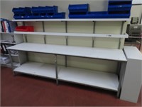 Steel Framed, 2 Tier Bench & Shelves 3000mm