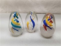 Handblown Swirl Glass Paperweights