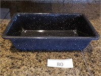 Small 9" Blue Granite Ware Rectangle Baking Pan