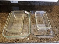 Mixed Lot 4 Clear Pyrex Baking Dishes