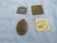 4 Vintage Metal Key Fobs Allis, Primeline, IWFA