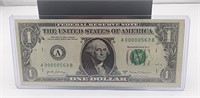 2017 A $1 Dollar Bill Serial # 563