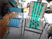 Lawn Chair  & Camp Stool w/Folding Back Rest