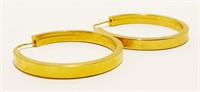 18K Y Gold Hoop Earrings 4.5g