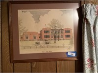 Print of the old Burgin High School by Howard