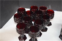 12 Each Avon Ruby Red Cape Cod Cups & Goblets