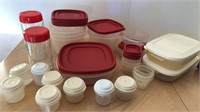 Food Storage Containers and Lids, Various Sizes