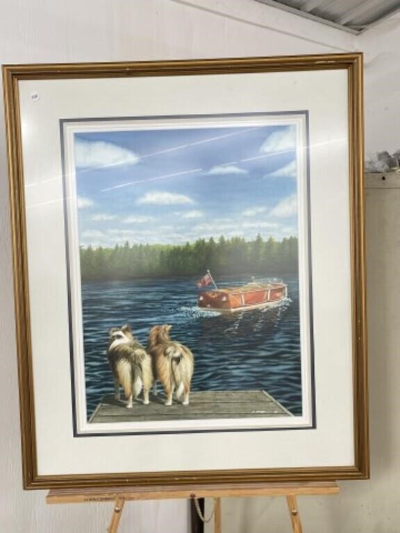 Framed Print By E.novak “ Two Dogs Watching A