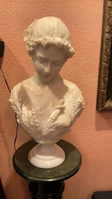 Alabaster Bust, 17" tall