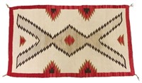 NAVAJO HANDSPUN WOOL RUG, 4'6" X 2'8"