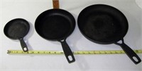 3 Pc Mason Cast Iron Skillet Set 5",8",10"