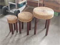 3 Wicker Nesting Tables