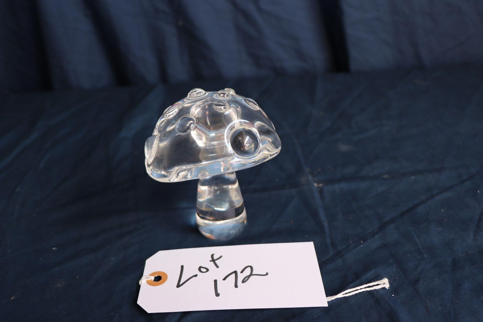 Glass Mushroom Paper Weight