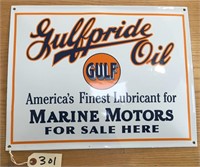 "Gulfpride Oil" Porcelain Sign