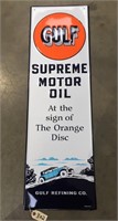 "Gulf Supreme Motor Oil" Metal Sign