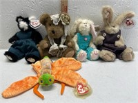 Ty Beanie Babys- lot of 5 smaller 7 inch