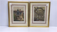 Joseph Nash Prints in frames. Both frames measure