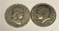 1951 Franklin Half Dollar &amp; 1776-1976 Kennedy