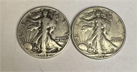 Two 1942 Liberty Half Dollars
