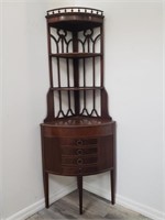 Mahogany corner display cabinet