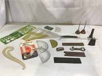 Scale drawing tools, oil cans, cigar tool,etc