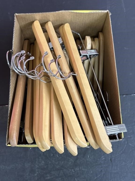 Box of 30 Wooden Hangers