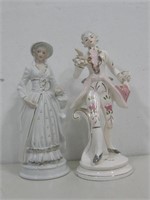 Two Vtg Ceramic Figures Tallest 8"