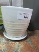 Pair 6"  Pro Yard Décor Ceramic Pot & Saucers -