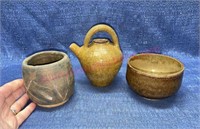 (3) Smaller signed pottery pieces
