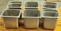 (6) 6" Metal Food Prep Containers