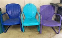 3 Metal Lawn/Patio Chairs
