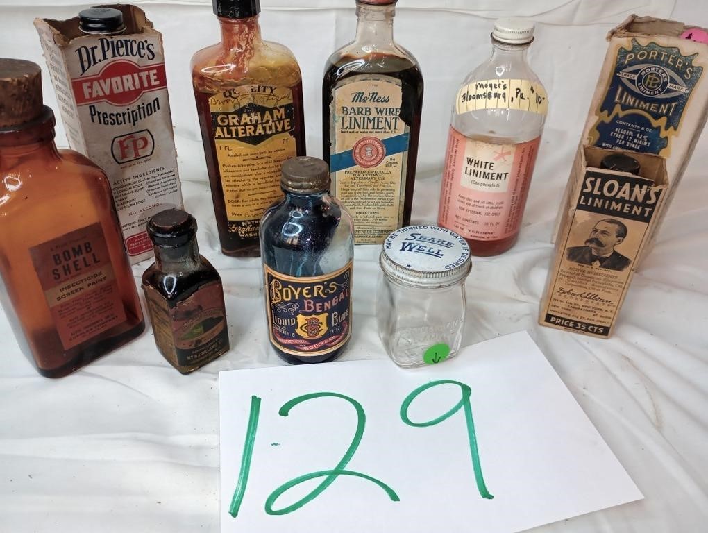 OLD MEDICINE BOTTLES, LINIMENT BOTTLES, AND MORE