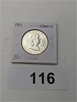 1963 Franklin Half Dollar Coin - BU
