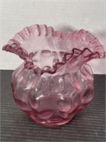 VINTAGE FENTON REVERSE HOBNAIL CRANBERRY PINK