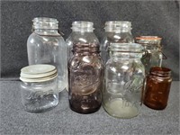 Mason Jars (5) Glass Jars (3)