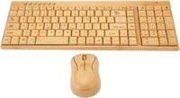 Bamboo Wood Laptop Keyboard/Mouse Set  2.4GHz
