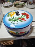 Hand-painted decorative dish with plates