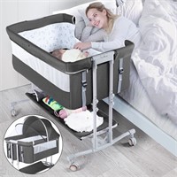 E6076  Baby Bassinet Bedside Sleeper - Dark Grey